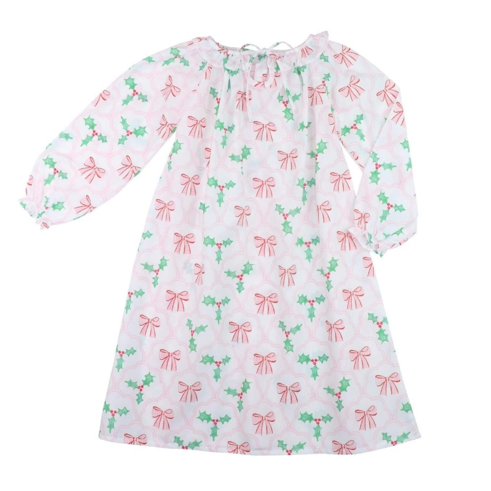 CECIL & LOU EUC/NWOT Christmas Holiday Holly French Bow Night Gown